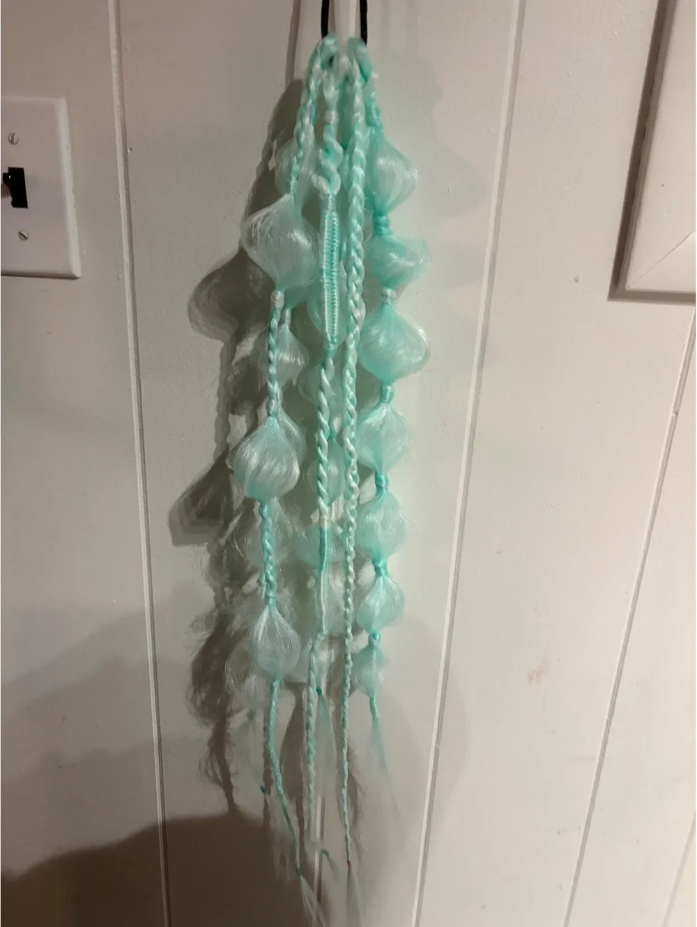 Glow in the Dark Blue and White Ponytail - perfect for raves